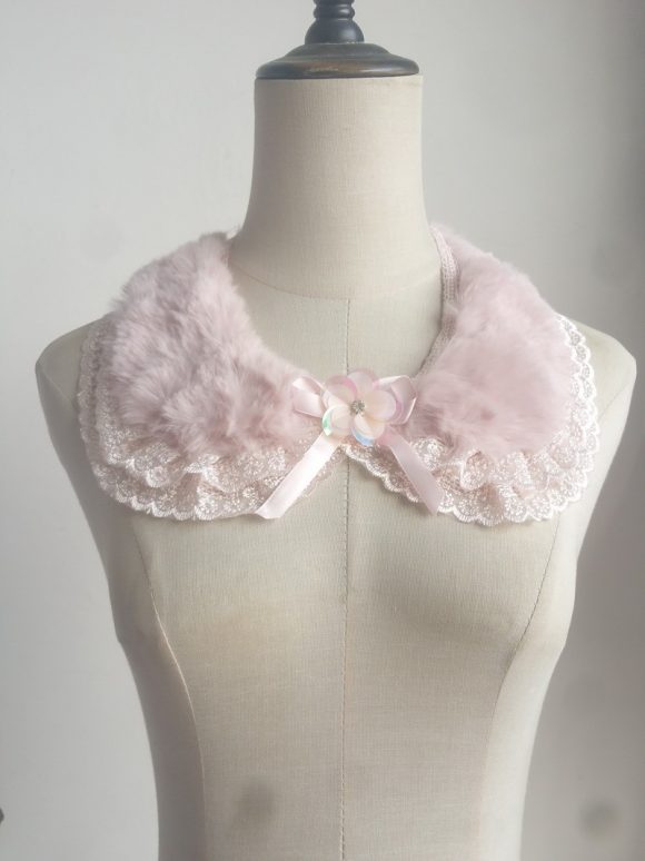 Versatile Lace With Lace And Cute Fur Collar - Image 5