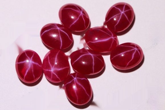 Double Egg Noodles Egg-shaped Red Star Stone Gem Stone - Image 2