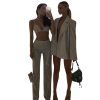 Camisole Slim Straight High Waist Pants Street Glitter Jacket Night Club Suit - Image 5