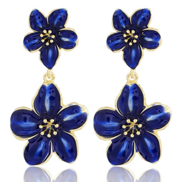 Drop Oil Camellia Earrings Hong Kong Style Retro - Image 3