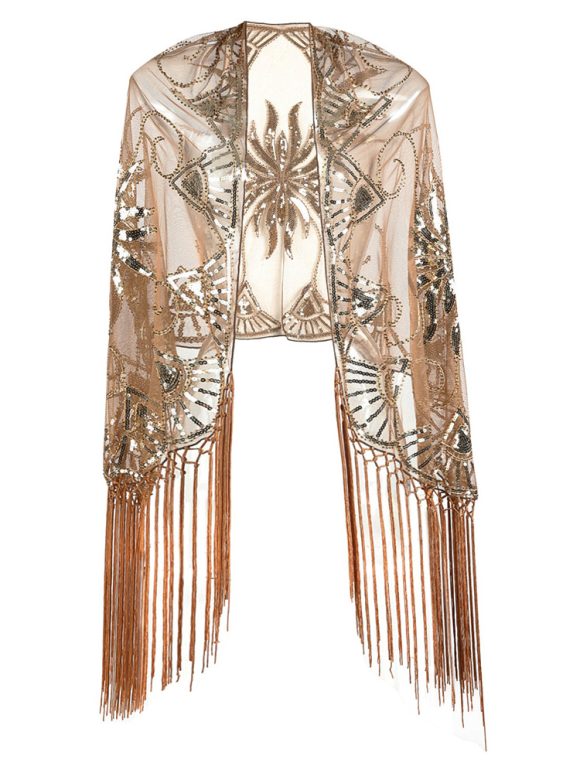 Flapper Gatsby Party Mesh Short Cover Up Dress Accessory - Image 4