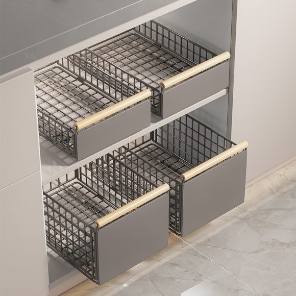 Kitchen Bathroom Multifunctional Foldable Pull Storage Basket - Image 5
