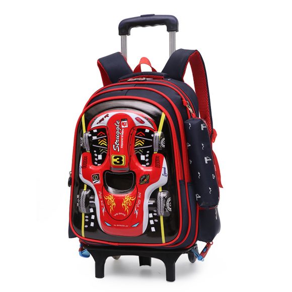 Trolley Primary School Waterproof 3D Car Detachable Burden Reduction Children Backpack - Image 3