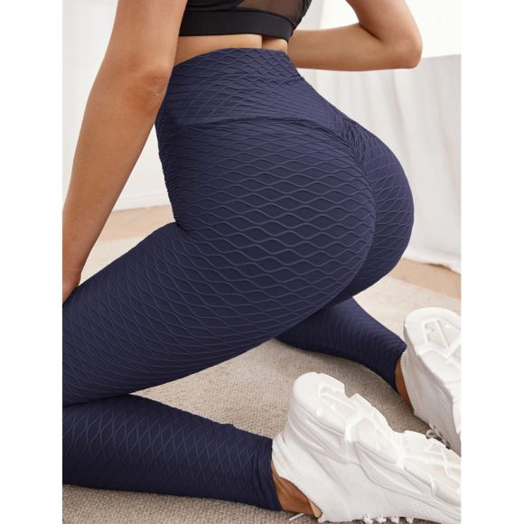 Jacquard Stretch Fitness Pants High Waist Tight Exercise Yoga Pants - Image 9